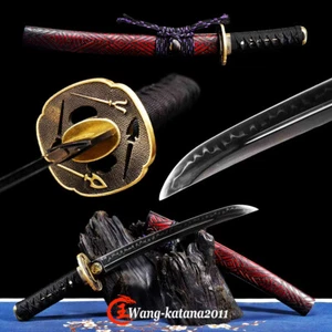 Espada corta japonesa afilada de arcilla T10 Katana Full Tang Unokubitsuku - Imagen 1 de 13
