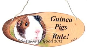 Guinea Pig rule art sign Laminated card from original painting Suzanne Le Good - Bild 1 von 1