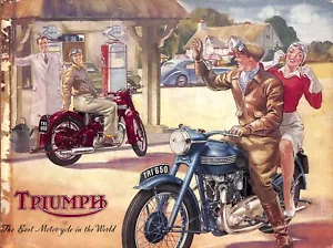 TRIUMPH ~ Speed Twin Tiger 100 Thunderbird Trophy ~ 1951 ~ Motorcycle BROCHURE - Picture 1 of 8