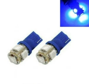 Ampoules W5W LED T10 Bleu Veilleuses 5 smd pour plafonnier Interieur coffre 2pcs - Foto 1 di 1