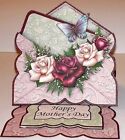 Handmade Greeting Card & Matching Envelope 3D Easel With Roses