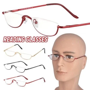 Hinge +1.00~+4.0 Diopter Half Moon Reading Glasses Reading Glasses Eyeglasses - Picture 1 of 13