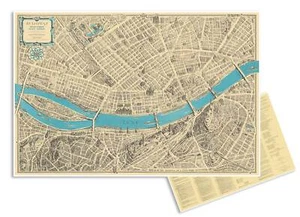 Perspective Pictorial Map of Budapest, Hungary circa 1968 w/ Index 24 in x 36 in - Picture 1 of 10
