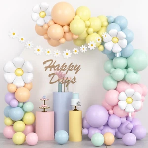 Gänseblümchen Geburtstag Luftballons Set, Pastell Luftballon Girlande Kit Mit Bl - Bild 1 von 7