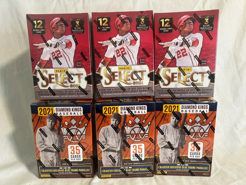 Lot of 6 2021 Panini MLB Baseball Blaster Boxes 3 Select 3 Diamond Kings NEW - Image 1 of 4
