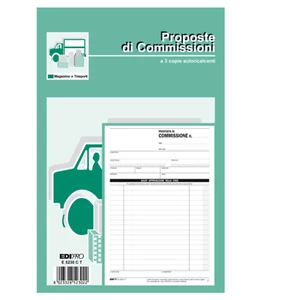 BLOCCO COPIA COMMISSIONI - 3 COPIE AUTORICALCANTI - 23 X15 CM - 33 FOGLI - EDIPR - Foto 1 di 2