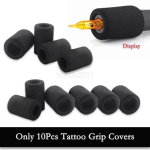 10Pcs/Set Black 28/35mm Memory Sponge Tattoo Machine Wrap Grip Handle Cover - Picture 1 of 7