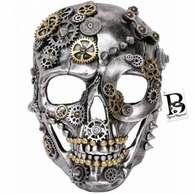 Steampunk Mask Skull Mask Mad Max Respirator Cosplay Halloween Costume Silver  - Image 1 of 4
