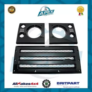 FRONT GRILLE & HEADLAMP SURROUND BLACK WITH SILVER MESH FOR DEFENDER XS - DA1968 - Picture 1 of 1
