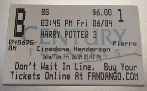 Vintage Harry Potter & der Gefangene von Askaban Eröffnungsnacht Film Ticket 6/4/04 - Bild 1 von 1