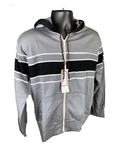 Vintage 70s Hoodie Full Zip Deadstock Jaclar NWT Gray/Black Acrylic Rare - Picture 1 of 11