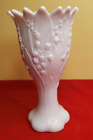 Westmoreland Milk Glass, Lily Of The Valley, Footed Pedestal Vase Excellent Cond