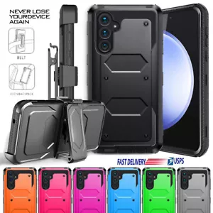 For Samsung Galaxy S23 FE Shockproof Phone Case w/ Stand Belt Clip Holster Cover - Picture 1 of 75