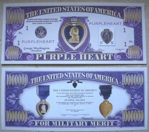 Biglietto SEGNALIBRO banconota DOLLARO medaglia d'oro al valore militare soldato - Imagen 1 de 1