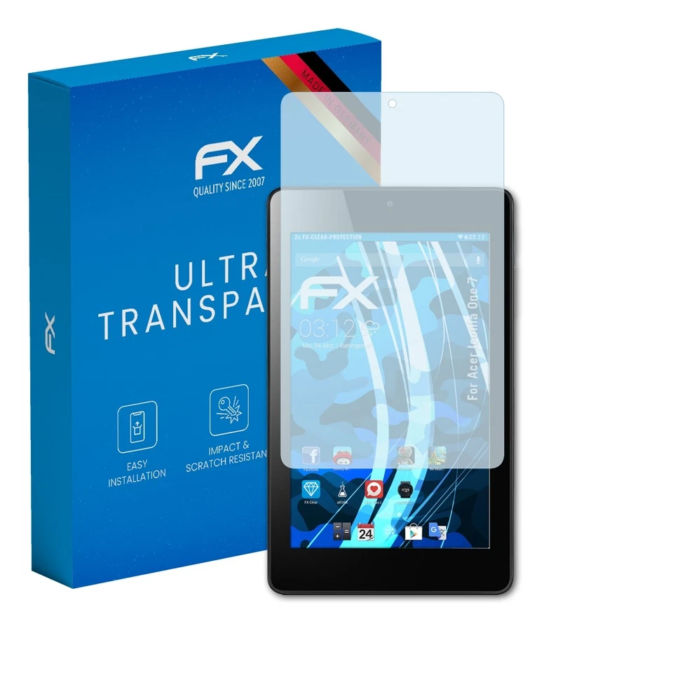 atFoliX 2x Screen Protection Film for Acer Iconia One 7 Screen Protector clear - Image 1 of 4