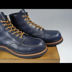 Red Wing 8853 Moc Boots Men's US10 E Indigo Portage Black Traction Tread Sole - Picture 1 of 24