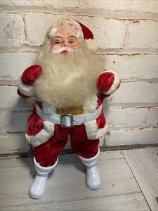 Vintage HAROLD GALE (?) Red/White Santa Claus Figurine 13” Gold Glitter Belly - Picture 1 of 19