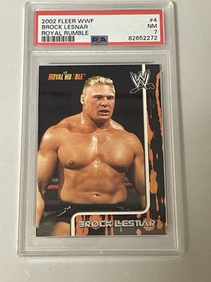 2002 Fleer WWF Brock Lesnar #4 Royal Rumble NM PSA 7 (RC) - Image 1 of 3