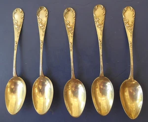 Cinco cucharas de café o té de plata .800 - 5-1/2" - ¿Italianas? - Imagen 1 de 4