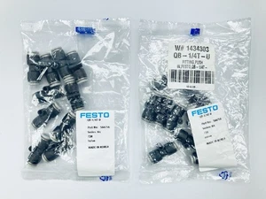 Lot of 20 Festo QB-1/4T-U 564756 Push-In Connector for Pneumatic Tubing 1/4" OD - Picture 1 of 7