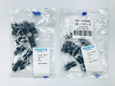 Lot of 20 Festo QB-1/4T-U 564756 Push-In Connector for Pneumatic Tubing 1/4" OD - Image 1 of 4
