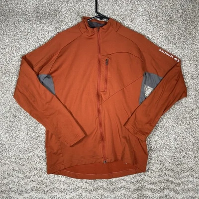 Salomon Jacket Mens Small Orange ActiLite Full Zip Lightweight Outdoor Running - Image 1 of 4