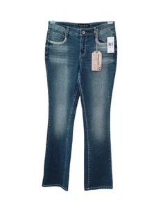 New Imperial Star Girls Sz 16 Blue Denim Stretch Jeans Bootcut Adj Waist NWT $42 - Picture 1 of 7