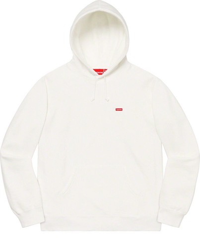 OFF WHITE Felpa con cappuccio Supreme bianca piccola rossa scatola logo taglia autentica media zip bianco sporco
