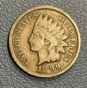 1899 Indian Head Cent – Old US Copper Coin - Picture 1 of 4