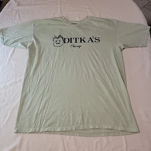Vintage Ditka's Chicago Bears Restaurant T-Shirt Size XL Lt Green - Picture 1 of 8