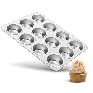 TeamFar 12-Cup Muffin Pan, Stainless Steel Muffin Tin Metal Cupcake Baking Pa... - Picture 1 of 7