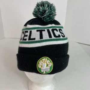 Boston Celtics Beanie Winter Hat With Pom, Green/Black, New Era, Cuffed, Logo - Picture 1 of 10