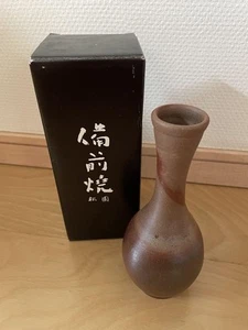 Florero japonés Bizen Ware cultura asiática ceremonia del té herramienta Ikebana - Imagen 1 de 5