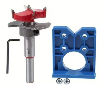 Scharnierlochbohrer Forstnerbohrer Set 35mm Bohrschablone Topfbohrer Vorrichtung - Bild 1 von 4