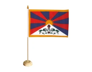 Tischflagge Tibet tibetische Tischfahne 15x22cm - Picture 1 of 1