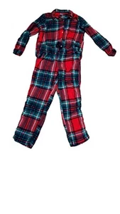 Aerie M Pajamas Lounge Sleepwear Woman Plaid Checked Red Green Bright Holiday... - Picture 1 of 2