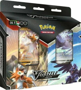 GCC Pokemon: pacchetto doppio mazzo mazzo Battle Deck Lycanroc VS Corviknight - Foto 1 di 1