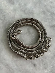 John Hardy Sterling Necklace Chain Bold 90’s Braided Belt Statement - Picture 1 of 24