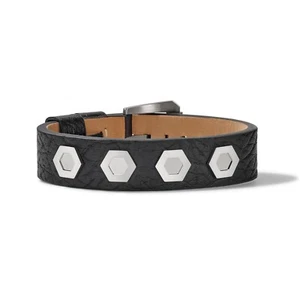 Bulova Mens Precisionist Black Leather Adjustable Bracelet 6" to 8" J96B011 - Picture 1 of 2