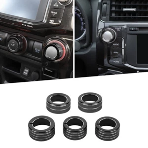 5pcs Black Audio/Air Conditioner Switch knob Cover Trim Rings For 4Runner 2010+ - Picture 1 of 9