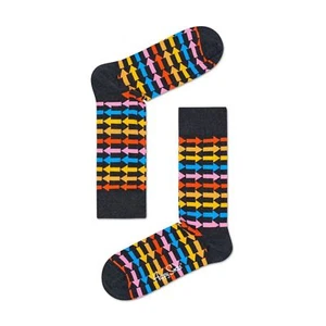Happy Socks Direction Black Qrange Yellow Quirky UK 4-7 Pair Unisex Womens Socks - Picture 1 of 2