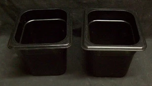 Attrezzature Ristorante Forniture Bar 2 CAMBRO NERO 1/6 PADELLA CIBO - Foto 1 di 2