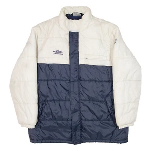 UMBRO Insulated Fleece Lined Mens Puffer Jacket Blue Nylon XL - Picture 1 of 6
