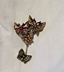 JAY Strongwater 4 Butterfly pin multi-color crystal stick pin - Picture 1 of 9