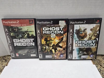 Tom Clancy's PlayStation 2 PS2 Ghost Recon 1, 2, Advanced Warfighter Lot Tested - Image 1 of 4