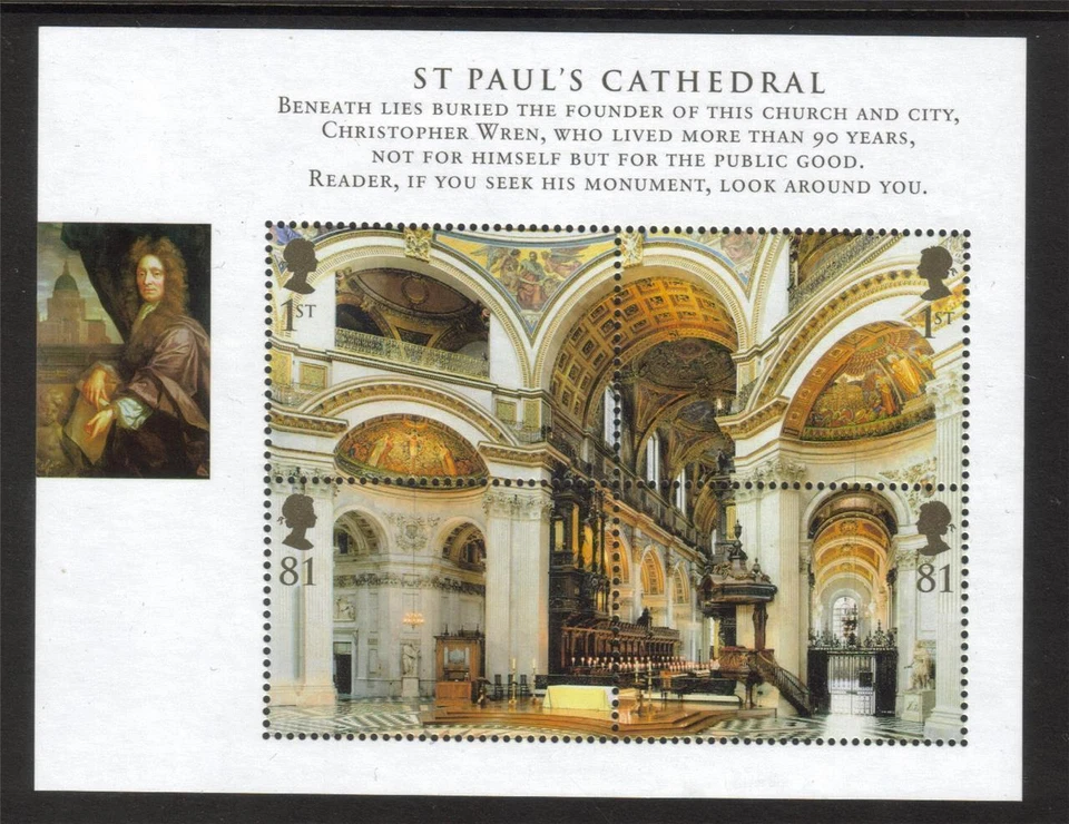 GB SG MS2847 MNH MINT STAMP SHEET M/S 2008 St Paul's Cathedral CATHEDRALS - Image 1 of 1