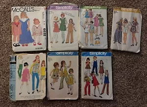 Lot of 7 Vintage 60-70's Cut Girl’s Clothing Patterns Simplicity & McCalls - Picture 1 of 2