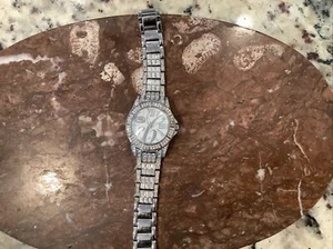 Marc Ecko Silver Tone Watch Jeweled Dial Max New Battery - Picture 1 of 6