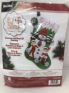 Bucilla Elf on the Shelf Felt Stocking Kit Rare Snowman and Scout Elf Christmas - Picture 1 of 5