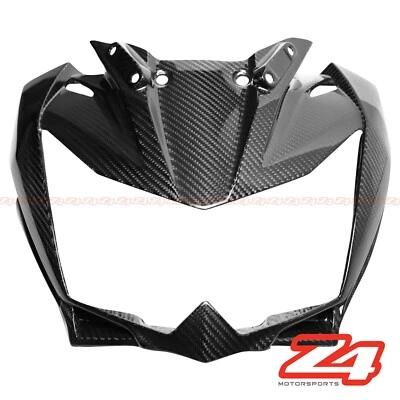 2011-2012 Kawasaki Z750R Carbon Fiber Upper Front Nose Headlight Fairing Cowl - Image 1 of 2